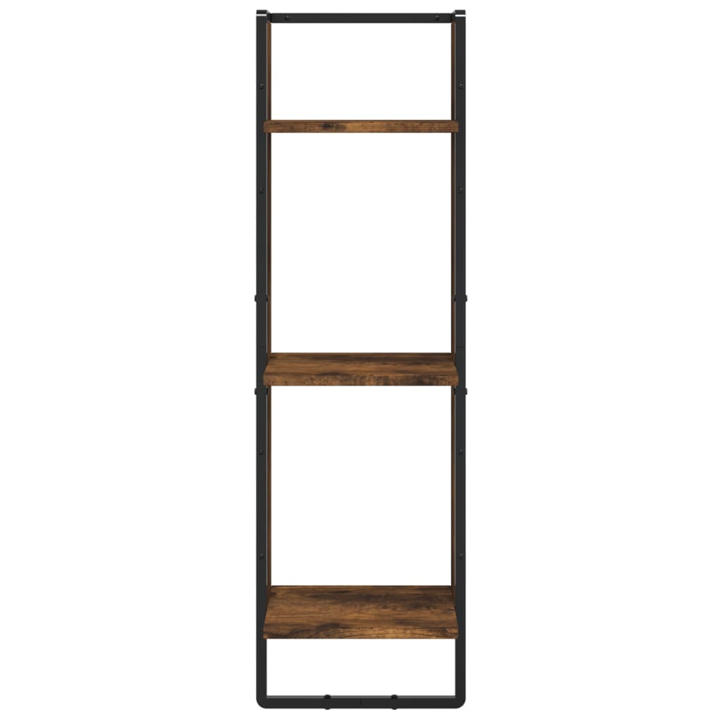 Ensemble d'étagères murales avec barres 6 pcs chêne fumé - XIOS