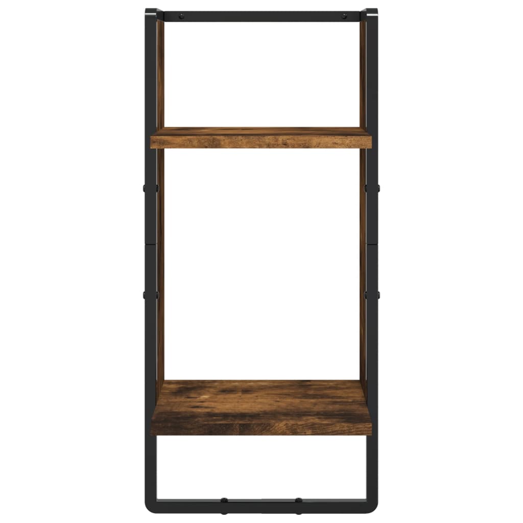 Ensemble d'étagères murales avec barres 6 pcs chêne fumé - XIOS