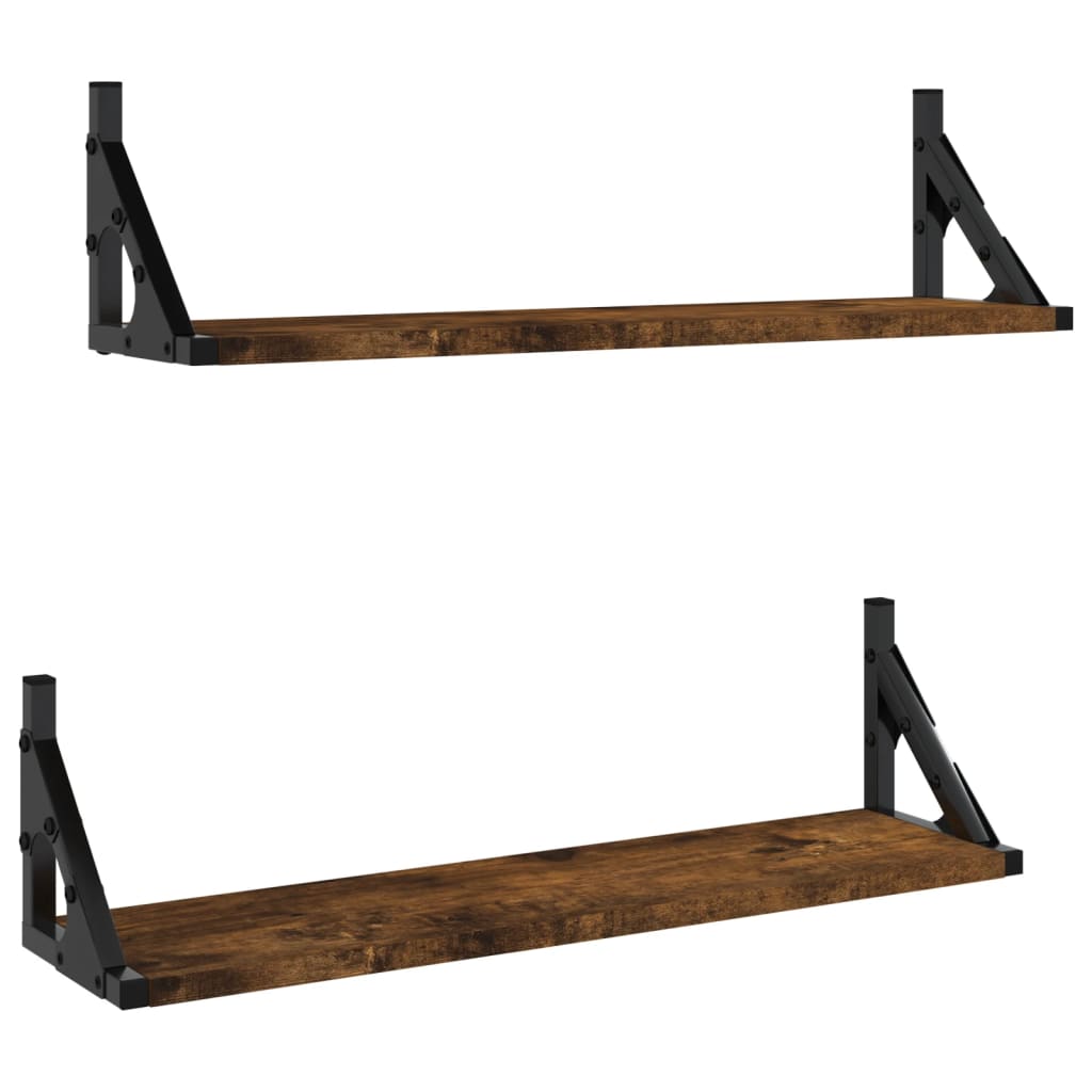 Étagères murales 2 pcs chêne fumé 60x15x15,5 cm - XIOS