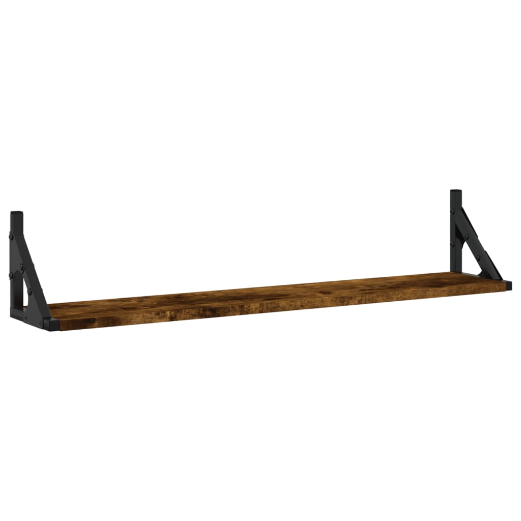 Étagères murales 2pcs chêne fumé 80x15x15,5cm bois d'ingénierie - XIOS