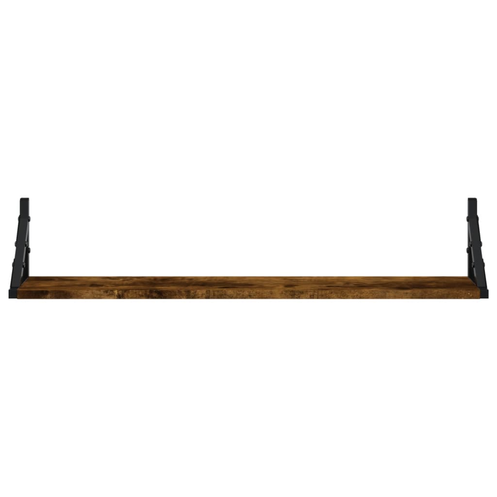 Étagères murales 2pcs chêne fumé 80x15x15,5cm bois d'ingénierie - XIOS