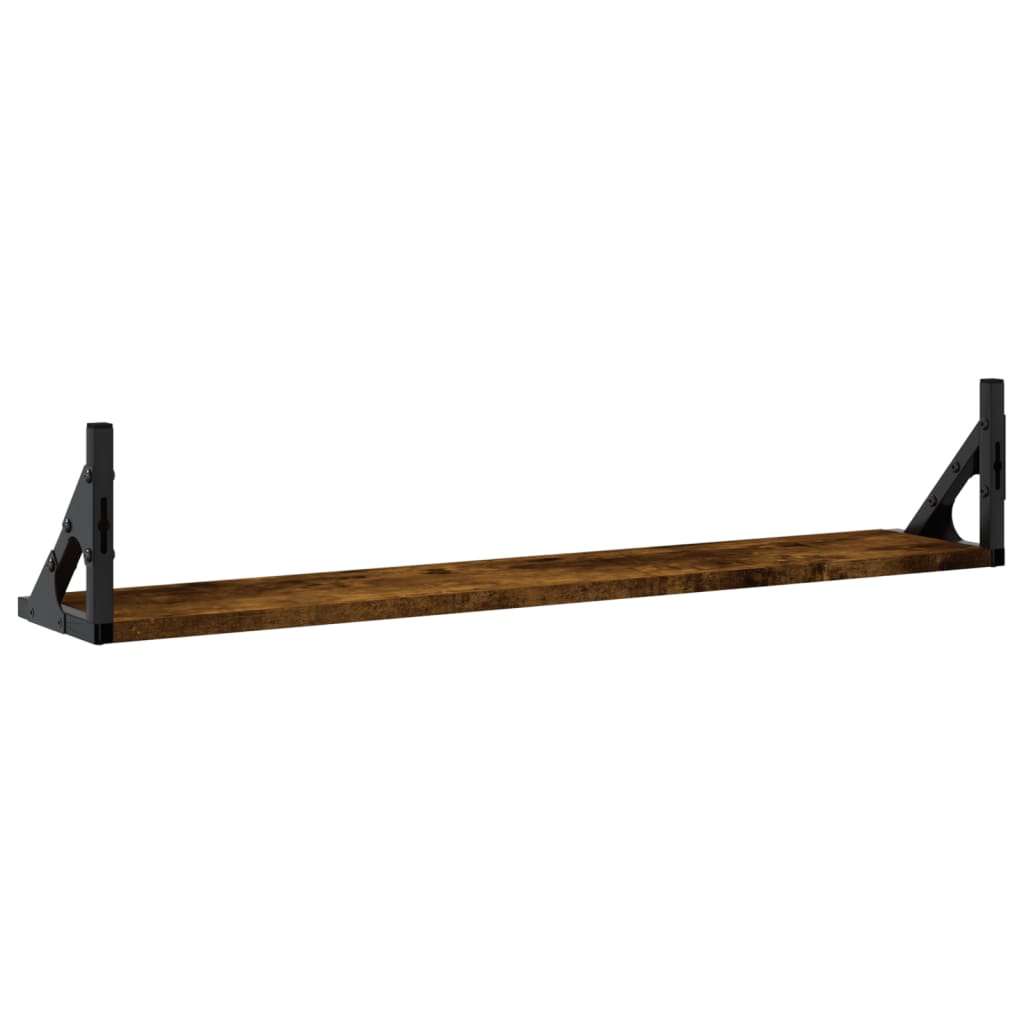 Étagères murales 2pcs chêne fumé 80x15x15,5cm bois d'ingénierie - XIOS