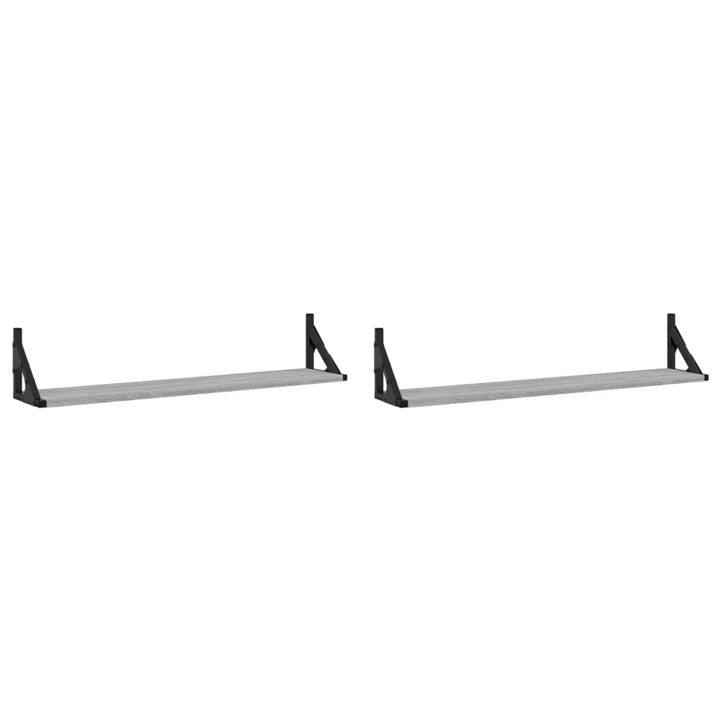 Étagères murales 2pcs Sonoma gris 80x15x15,5 cm Bois ingénierie - XIOS