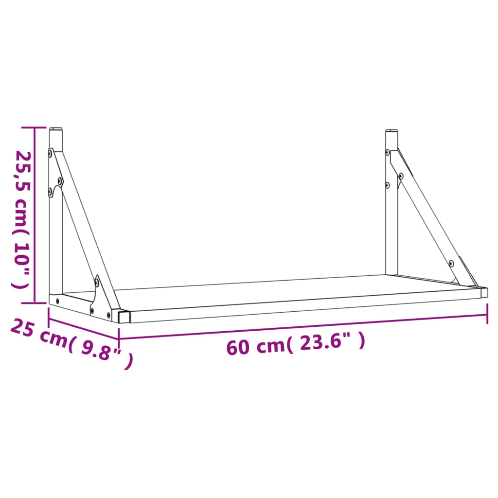 Étagères murales 2 pcs chêne sonoma 60x25x25,5 cm - XIOS