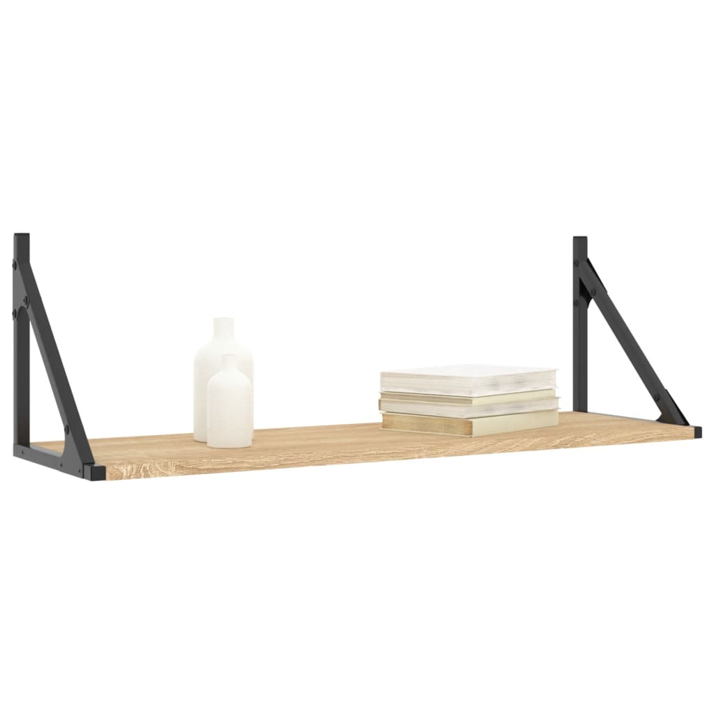 Étagères murales 2 pièces Chêne Sonoma 80x25x25,5 cm Bois d'ingénierie