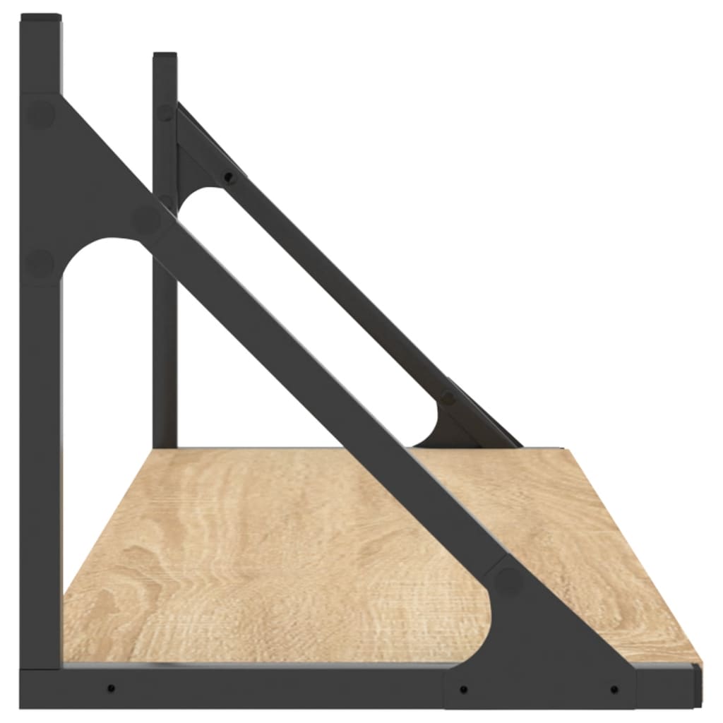 Étagères murales 2 pièces Chêne Sonoma 80x25x25,5 cm Bois d'ingénierie