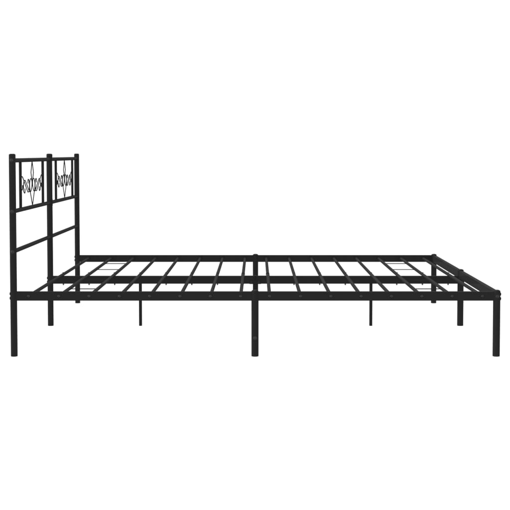 Cadre de lit métal sans matelas et tête de lit noir 180x200 cm - XIOS