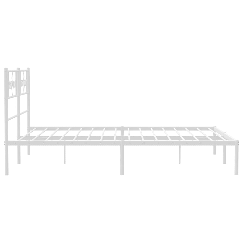 Cadre de lit métal sans matelas et tête de lit blanc 150x200 cm - XIOS