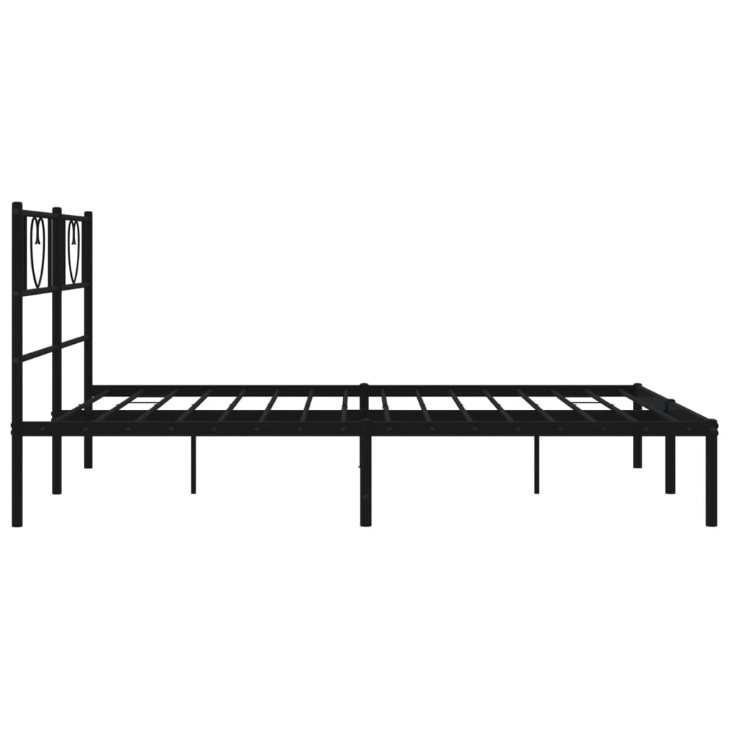 Cadre de lit métal sans matelas avec tête de lit noir 140x200cm - XIOS