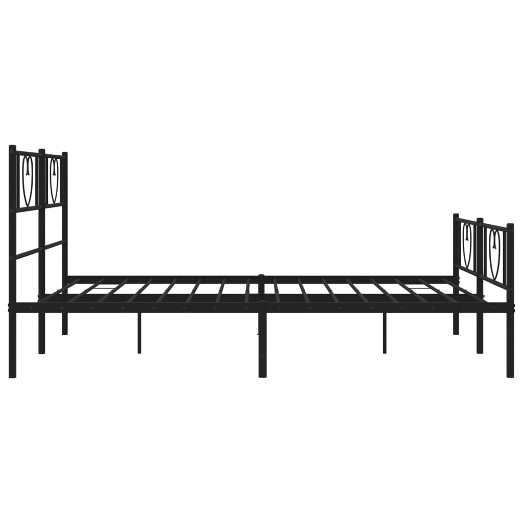 Cadre de lit métal sans matelas avec pied de lit noir 140x200cm - XIOS
