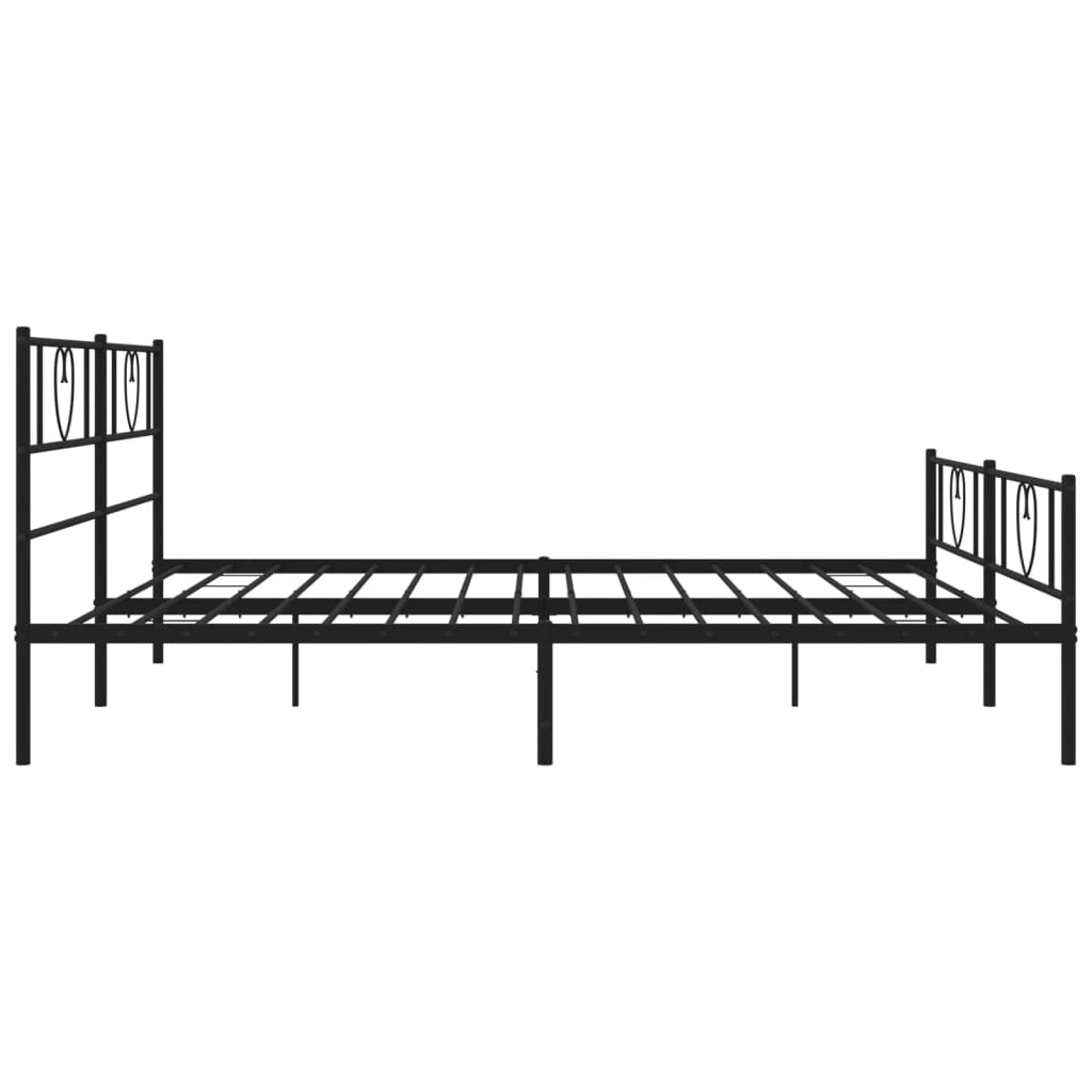 Cadre de lit métal sans matelas avec pied de lit noir 180x200cm - XIOS