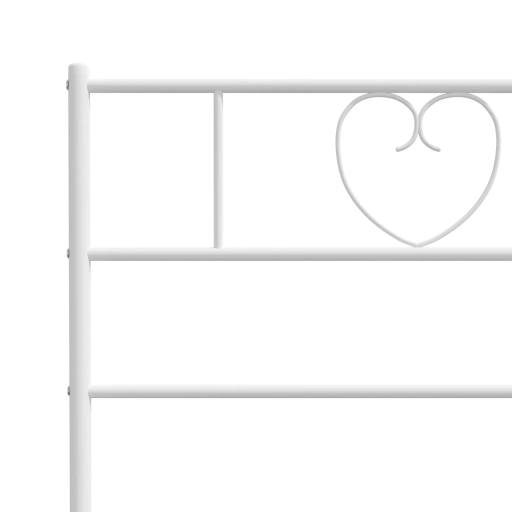 Cadre de lit métal sans matelas et tête de lit blanc 140x190 cm - XIOS