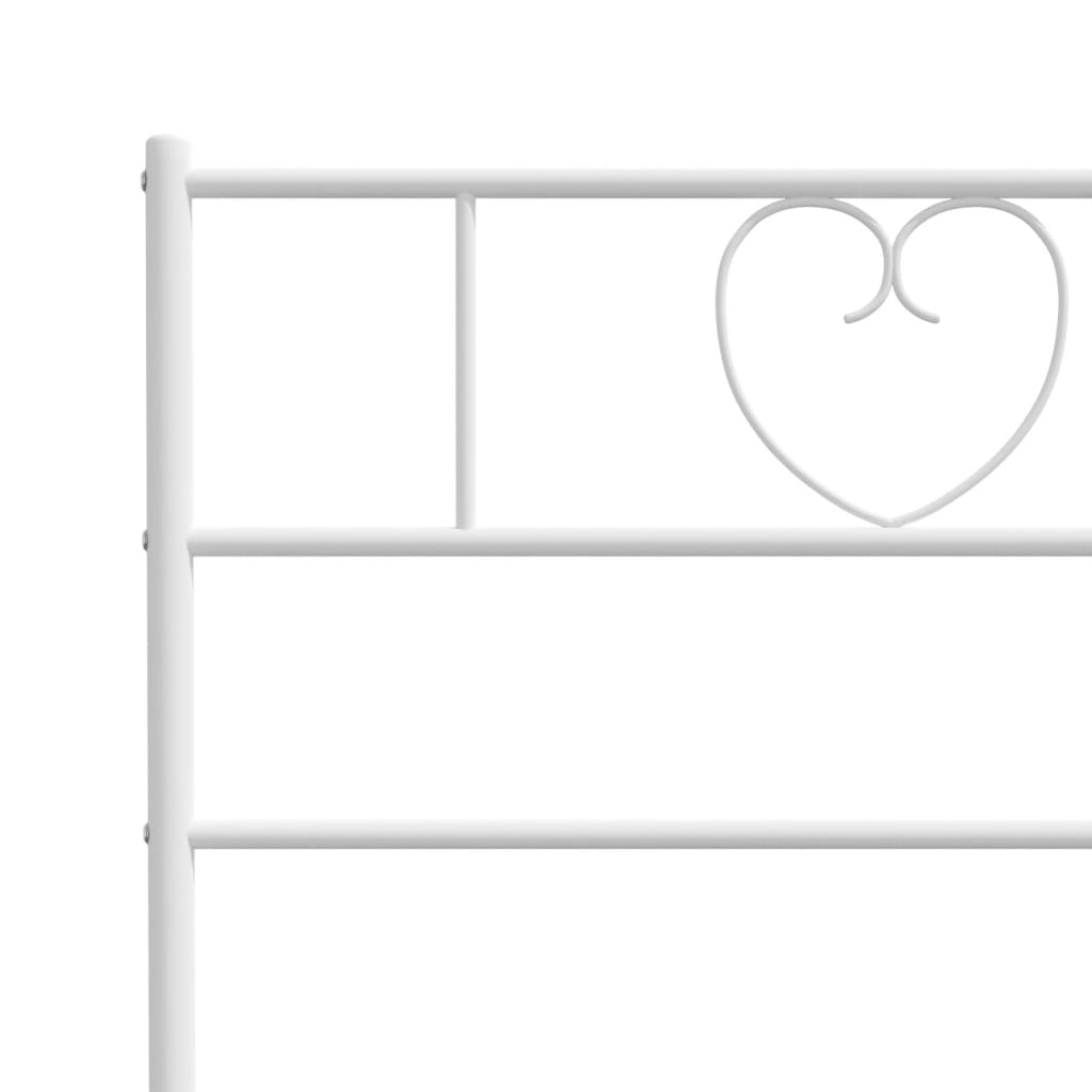 Cadre de lit métal sans matelas et tête de lit blanc 160x200 cm - XIOS