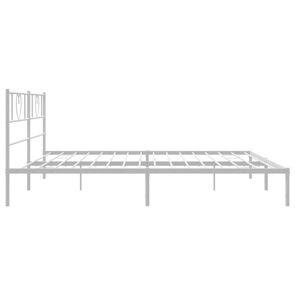Cadre de lit métal sans matelas et tête de lit blanc 180x200 cm - XIOS