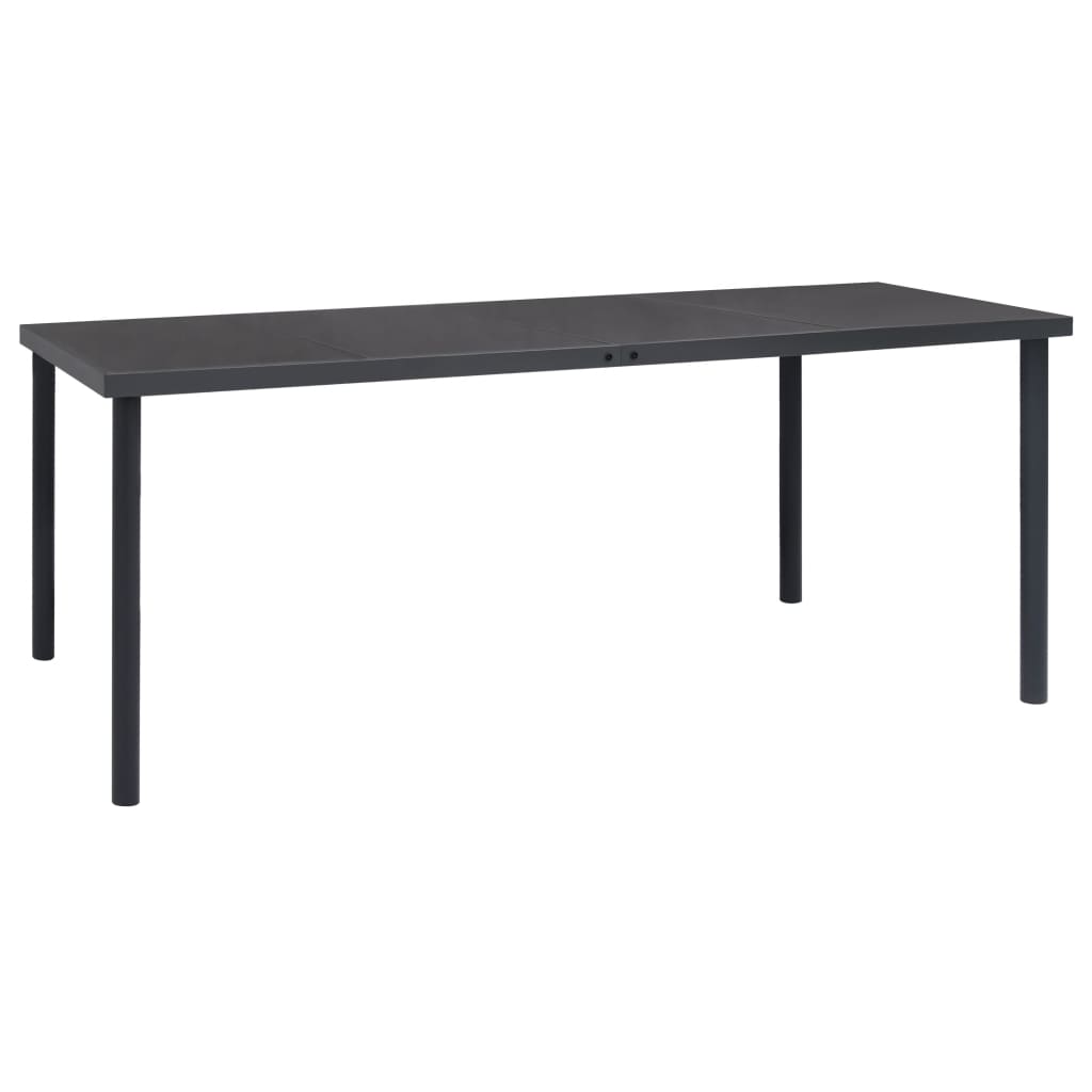 Ensemble à manger de jardin 7 pcs noir textilène et acier