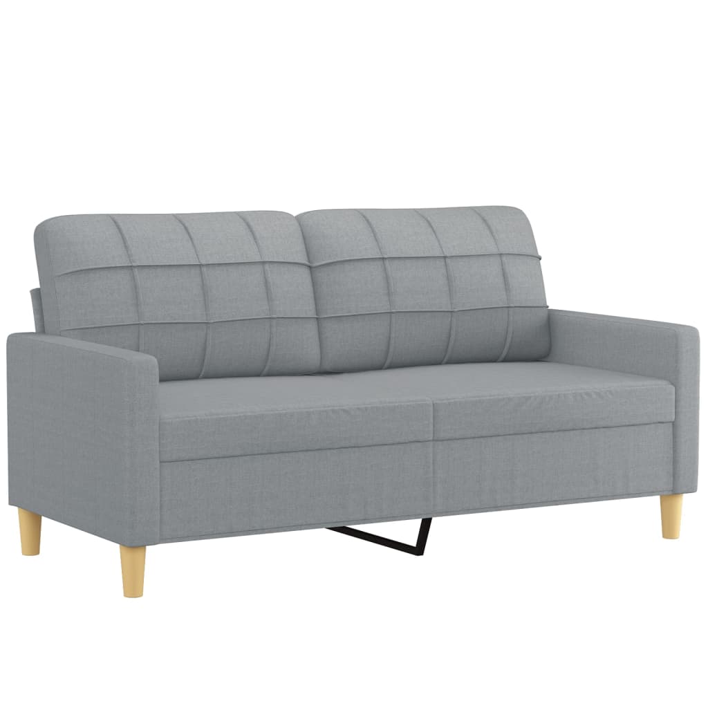 Canapé 2 places avec oreillers gris clair 140 cm tissu - XIOS