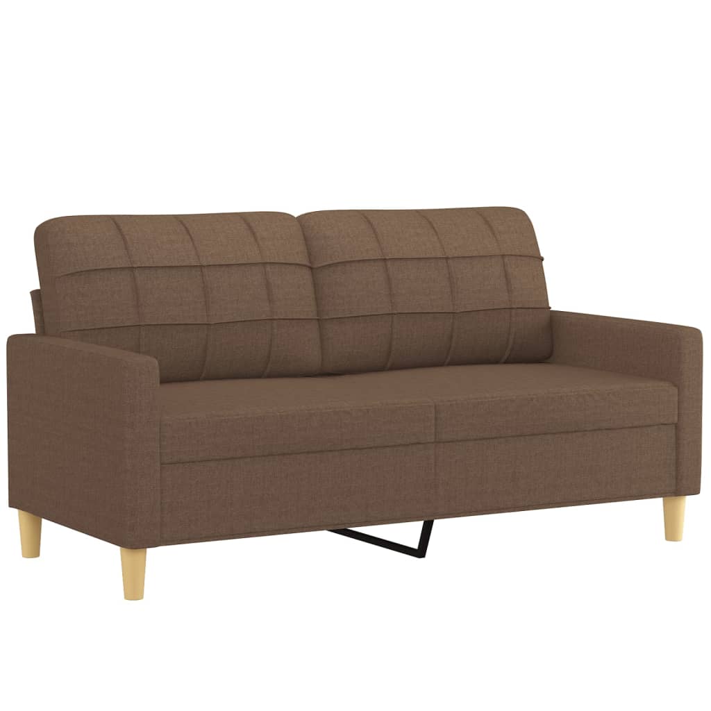 Canapé 2 places avec oreillers décoratifs marron 140 cm tissu - XIOS