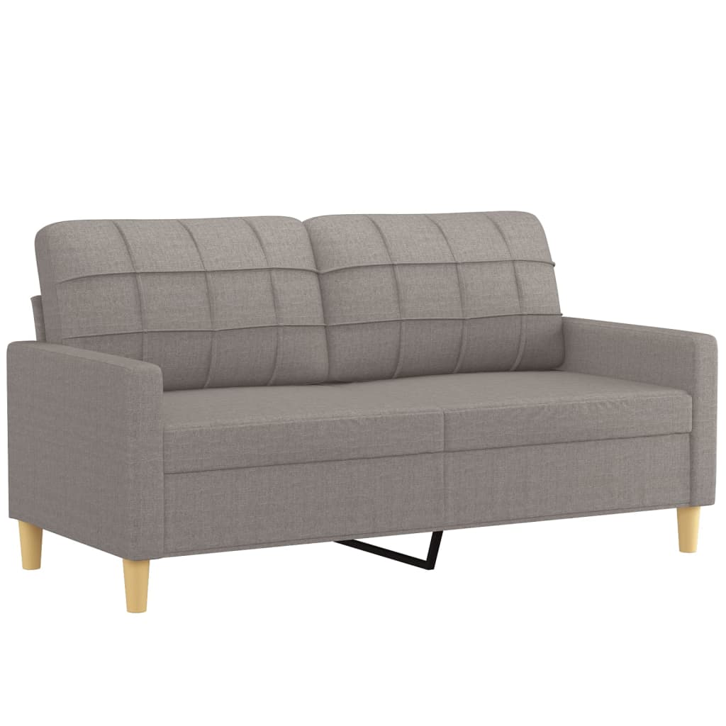 Canapé 2 places avec oreillers décoratifs taupe 140 cm tissu - XIOS