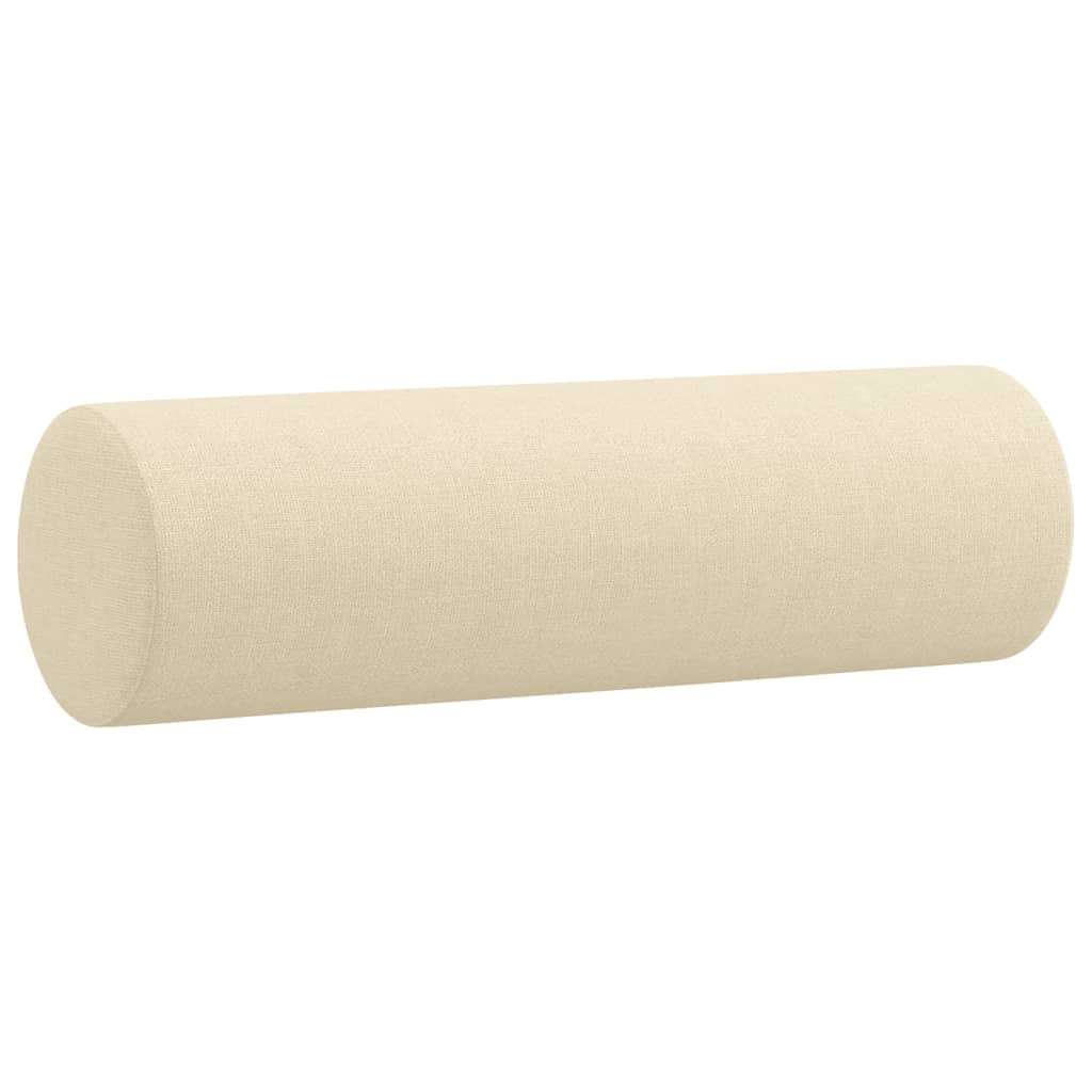 Canapé 3 places avec oreillers décoratifs crème 180 cm tissu - XIOS
