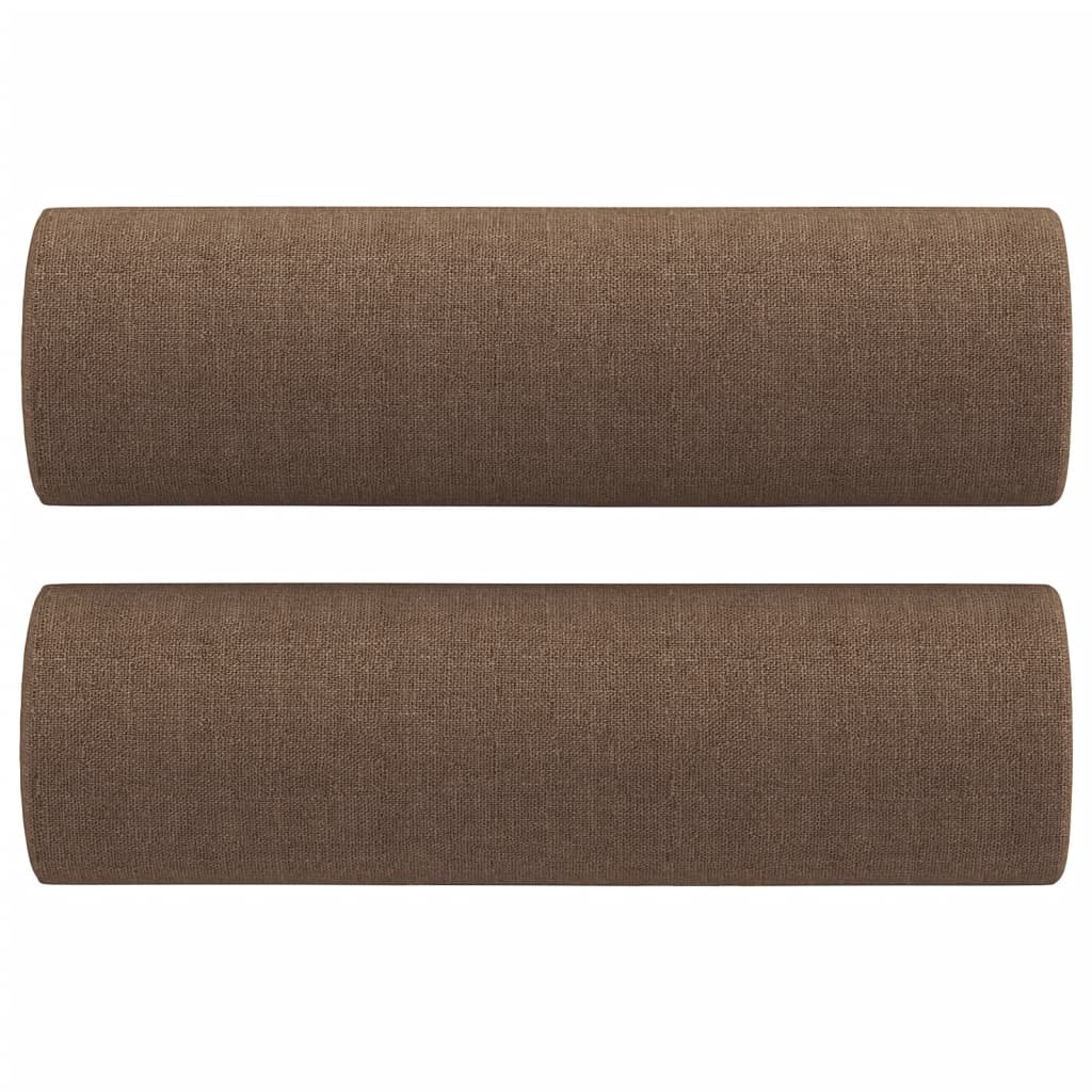Canapé 3 places avec oreillers décoratifs marron 180 cm tissu - XIOS