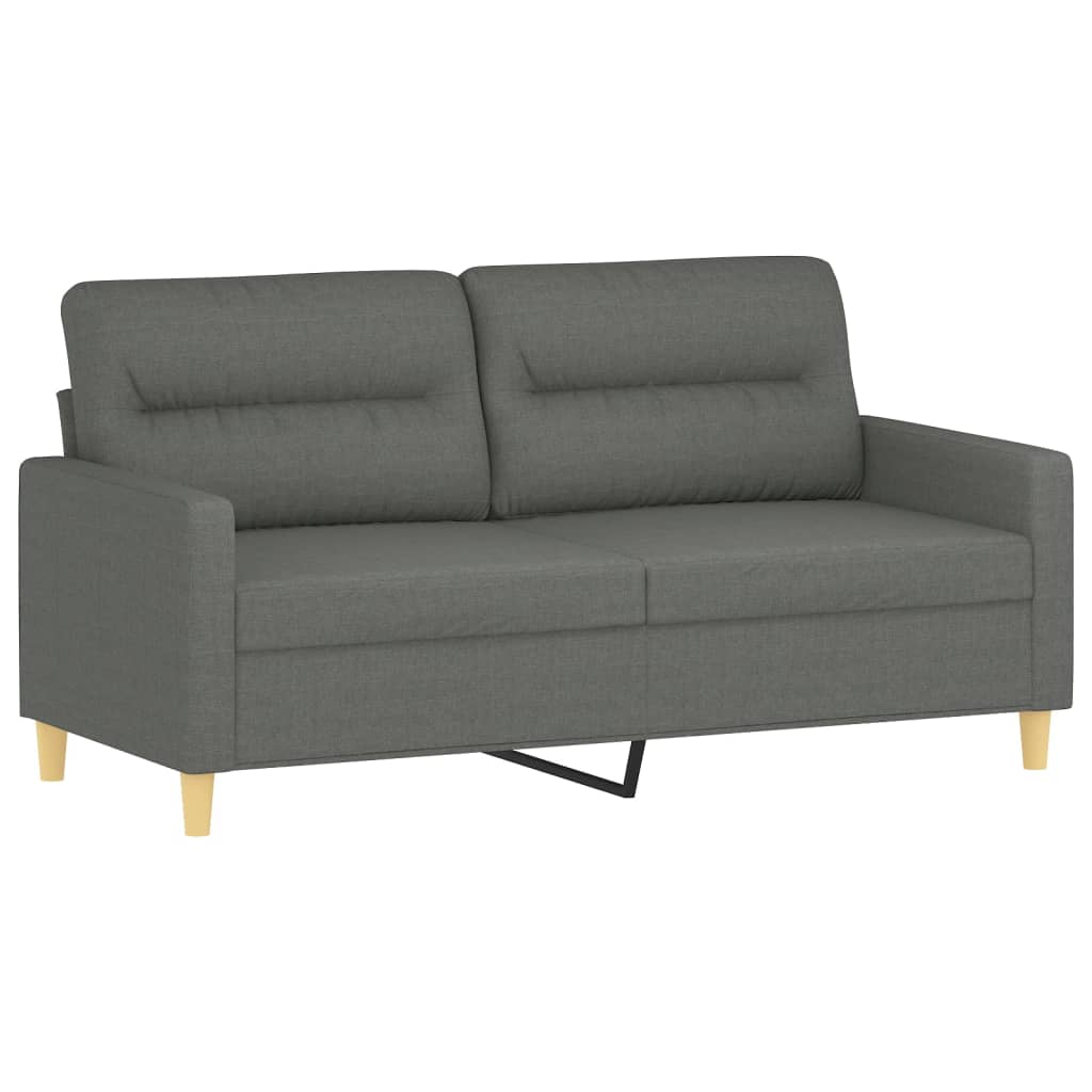 Canapé 2 places avec oreillers gris foncé 140 cm tissu - XIOS