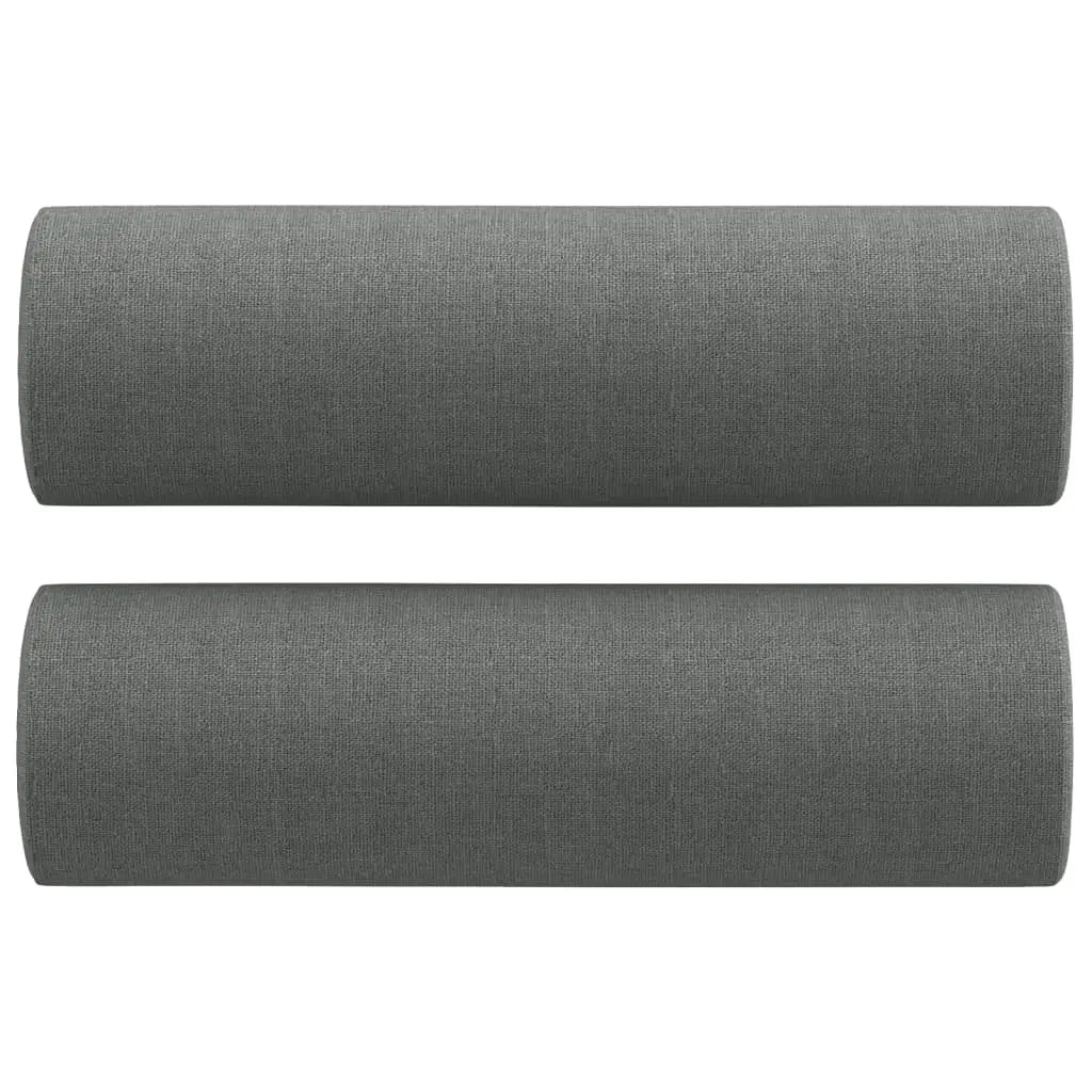 Canapé 3 places avec oreillers gris foncé 180 cm tissu - XIOS