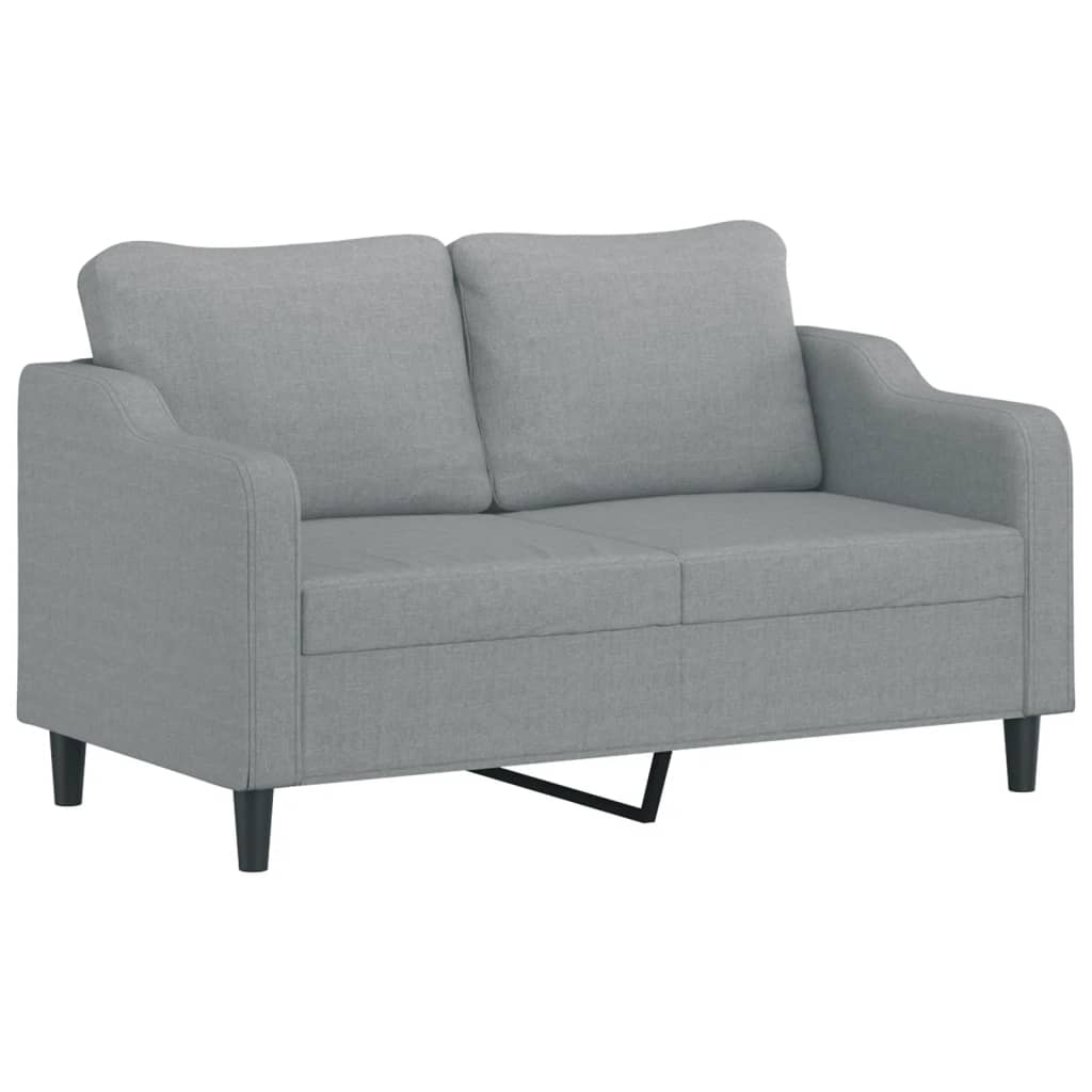 Canapé 2 places avec oreillers gris clair 140 cm tissu - XIOS