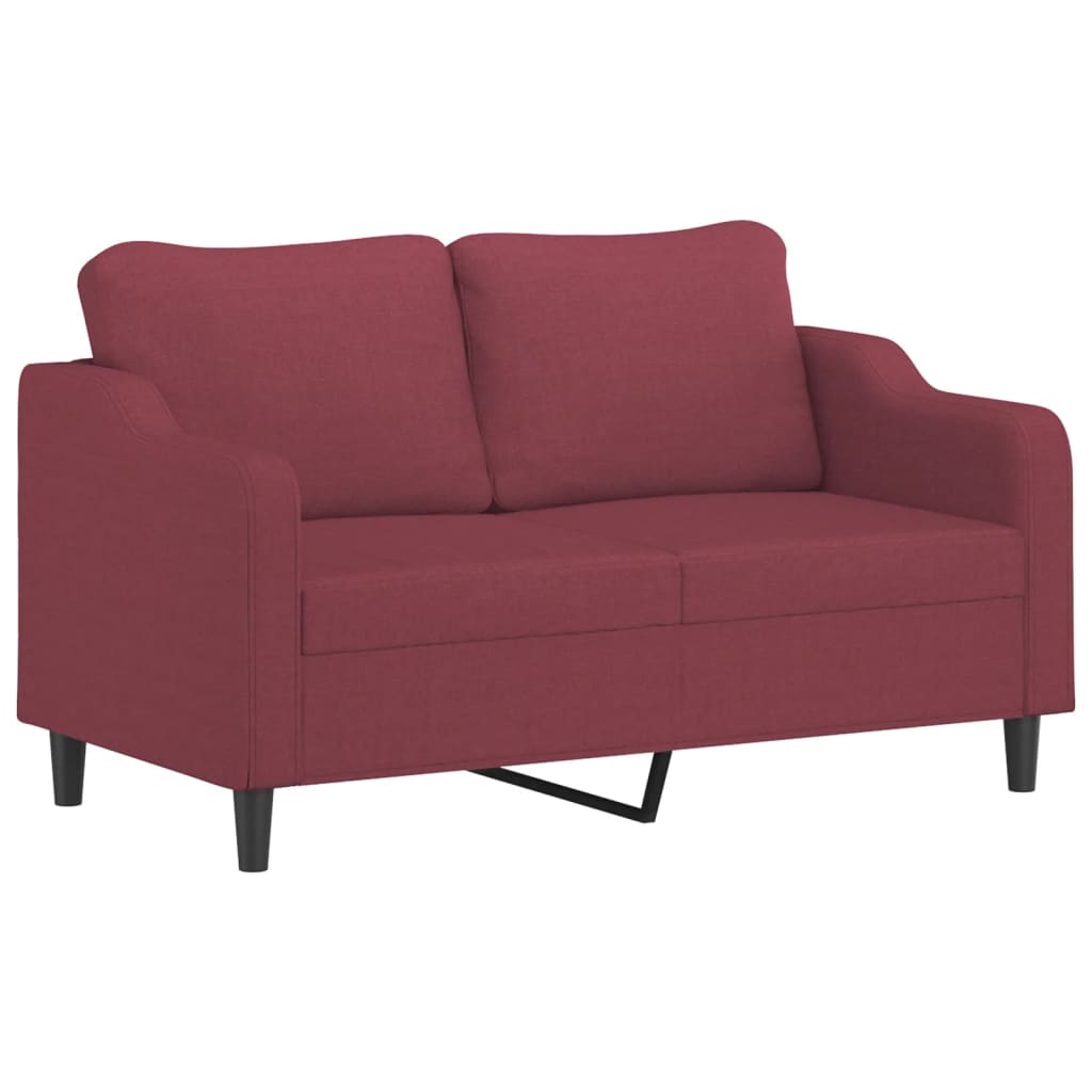 Canapé 2 places avec oreillers bordeaux 140 cm tissu - XIOS