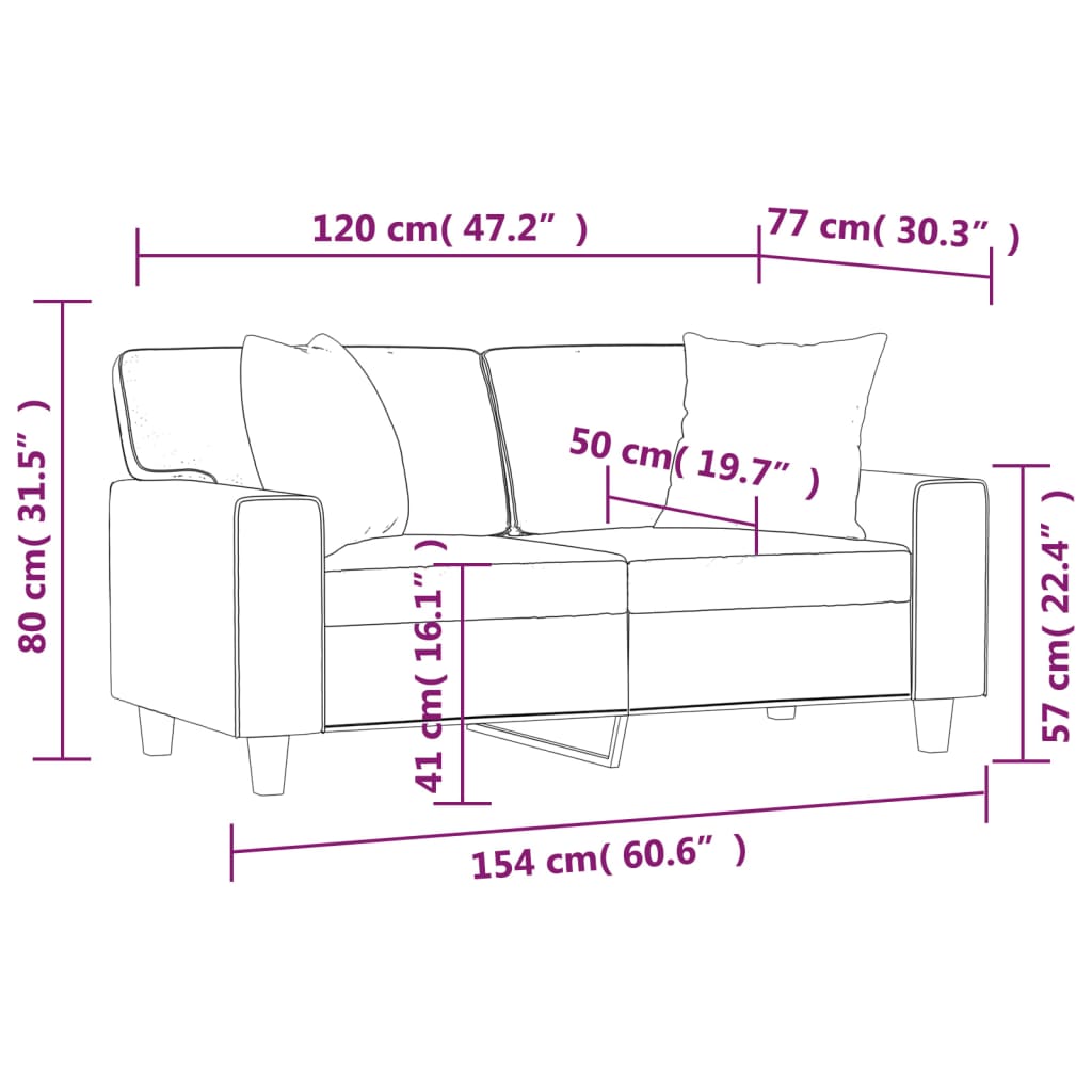 Canapé 2 places avec oreillers bordeaux 120 cm similicuir - XIOS