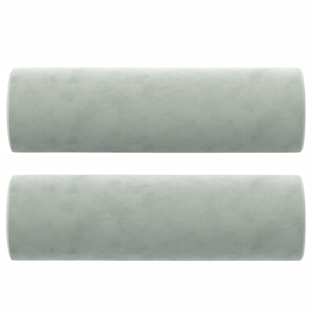 Canapé 2 places avec oreillers gris clair 120 cm velours - XIOS