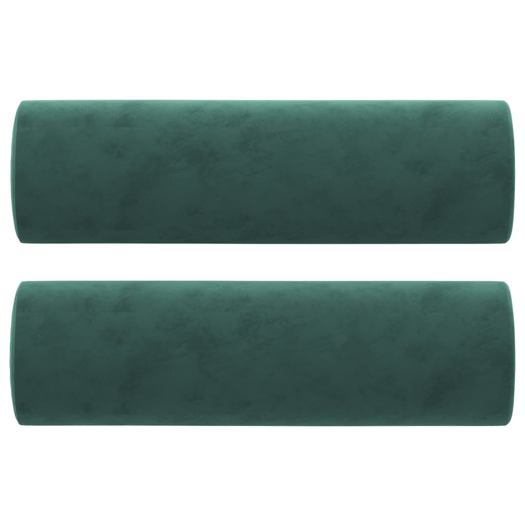 Canapé 2 places avec oreillers vert foncé 120 cm velours - XIOS