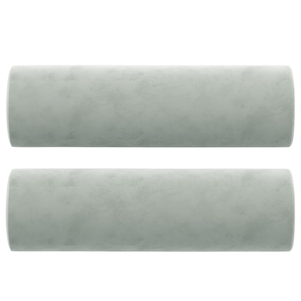 Canapé 2 places avec oreillers gris clair 140 cm velours - XIOS