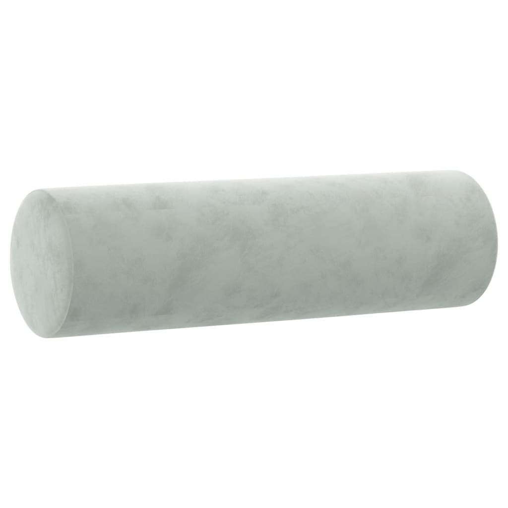 Canapé 2 places avec oreillers gris clair 140 cm velours - XIOS