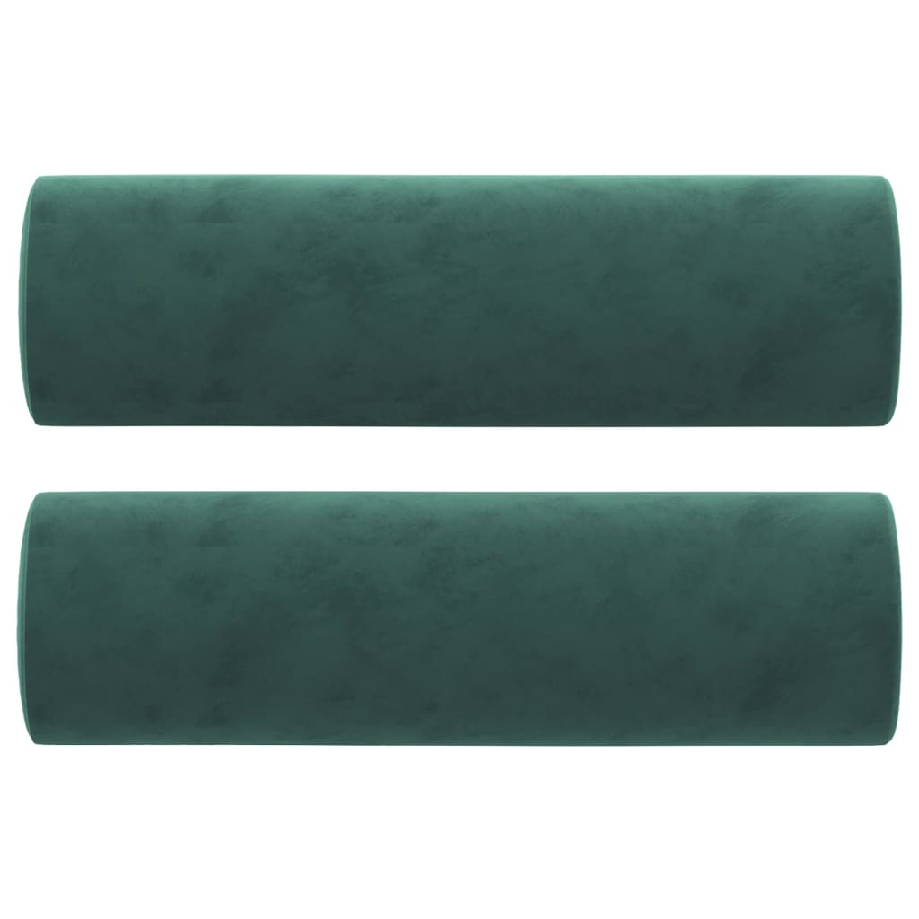 Canapé 2 places avec oreillers vert foncé 140 cm velours - XIOS