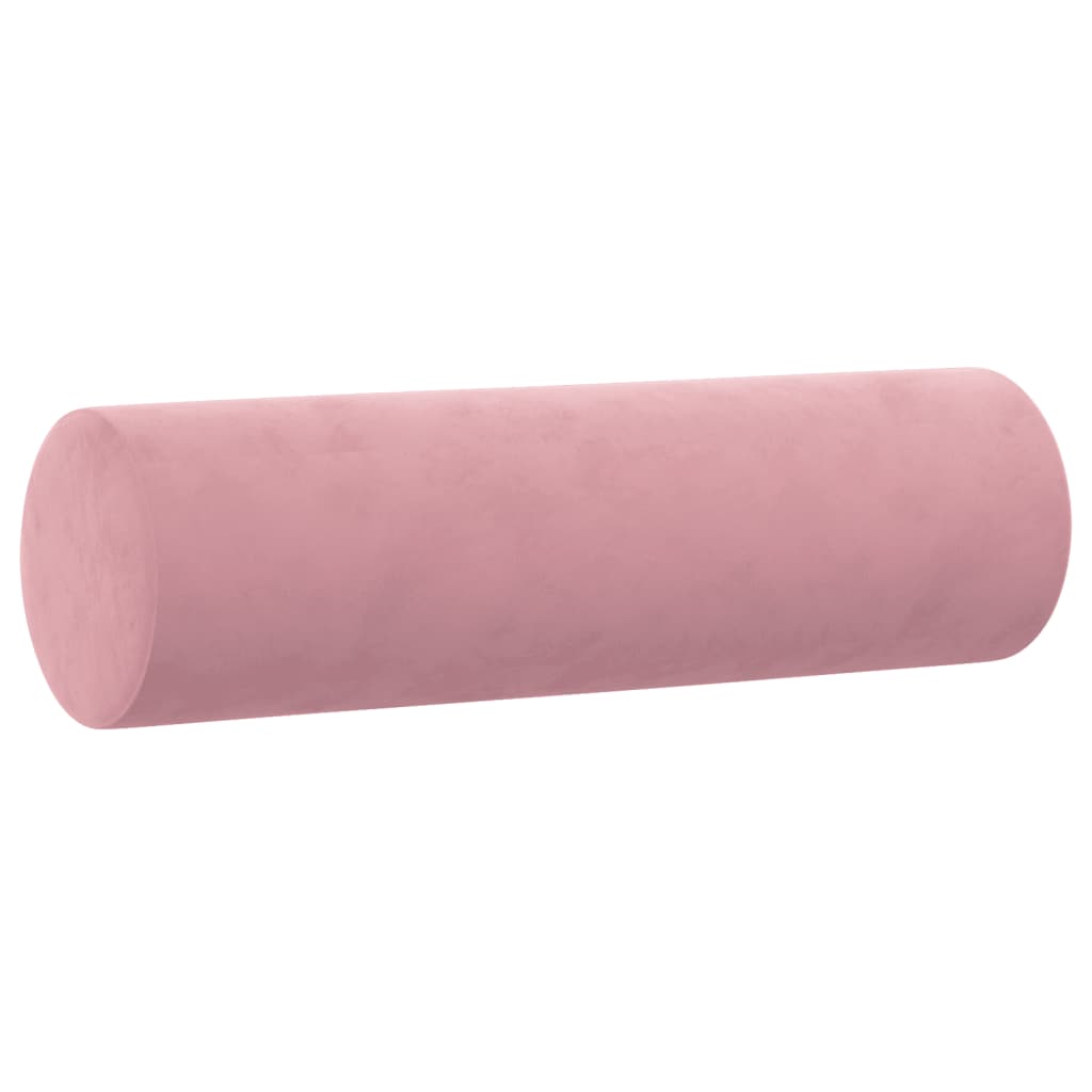 Canapé 2 places avec oreillers décoratifs rose 140 cm velours - XIOS
