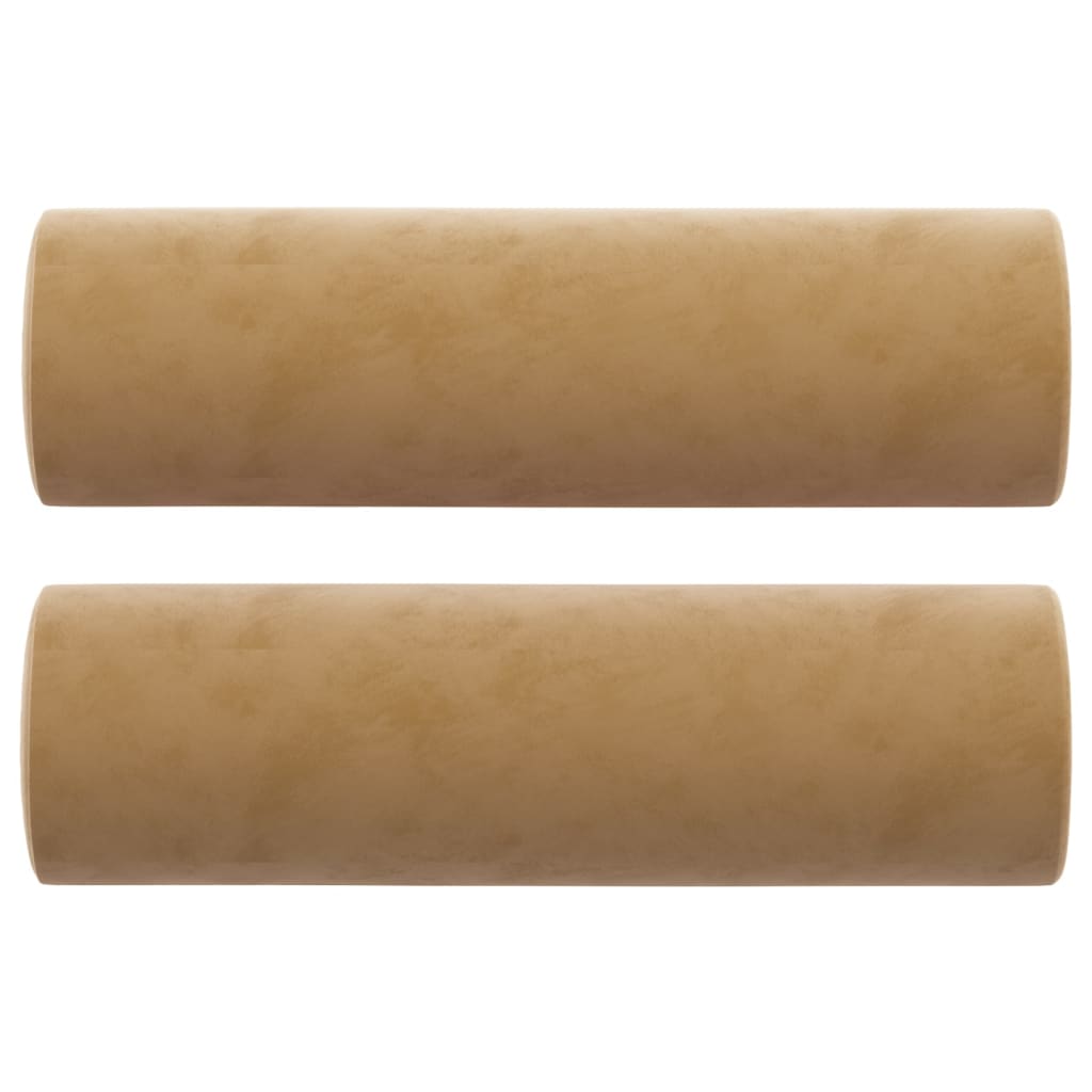 Canapé 2 places avec oreillers décoratifs brun 140 cm velours - XIOS