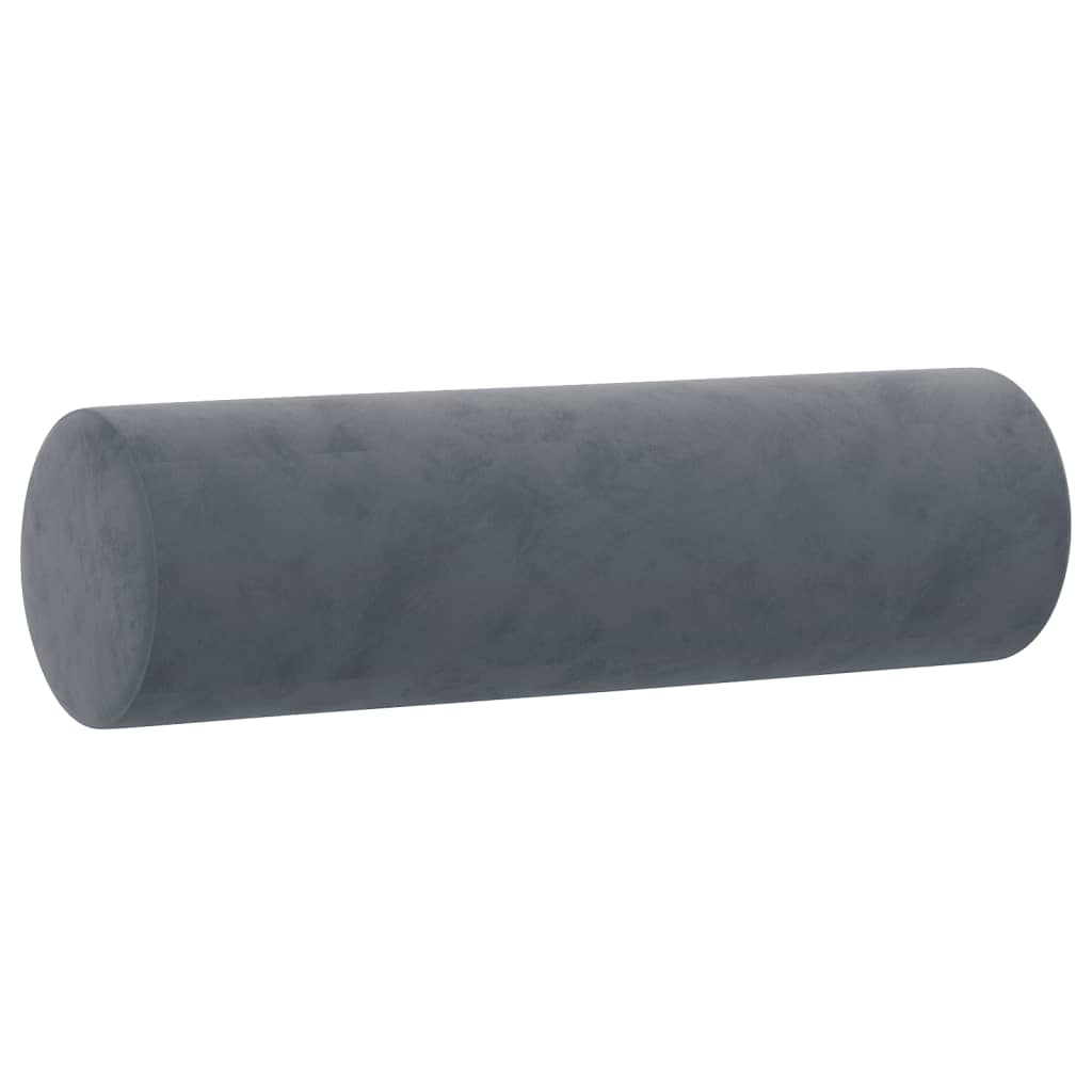 Canapé 3 places avec oreillers gris foncé 180 cm velours - XIOS