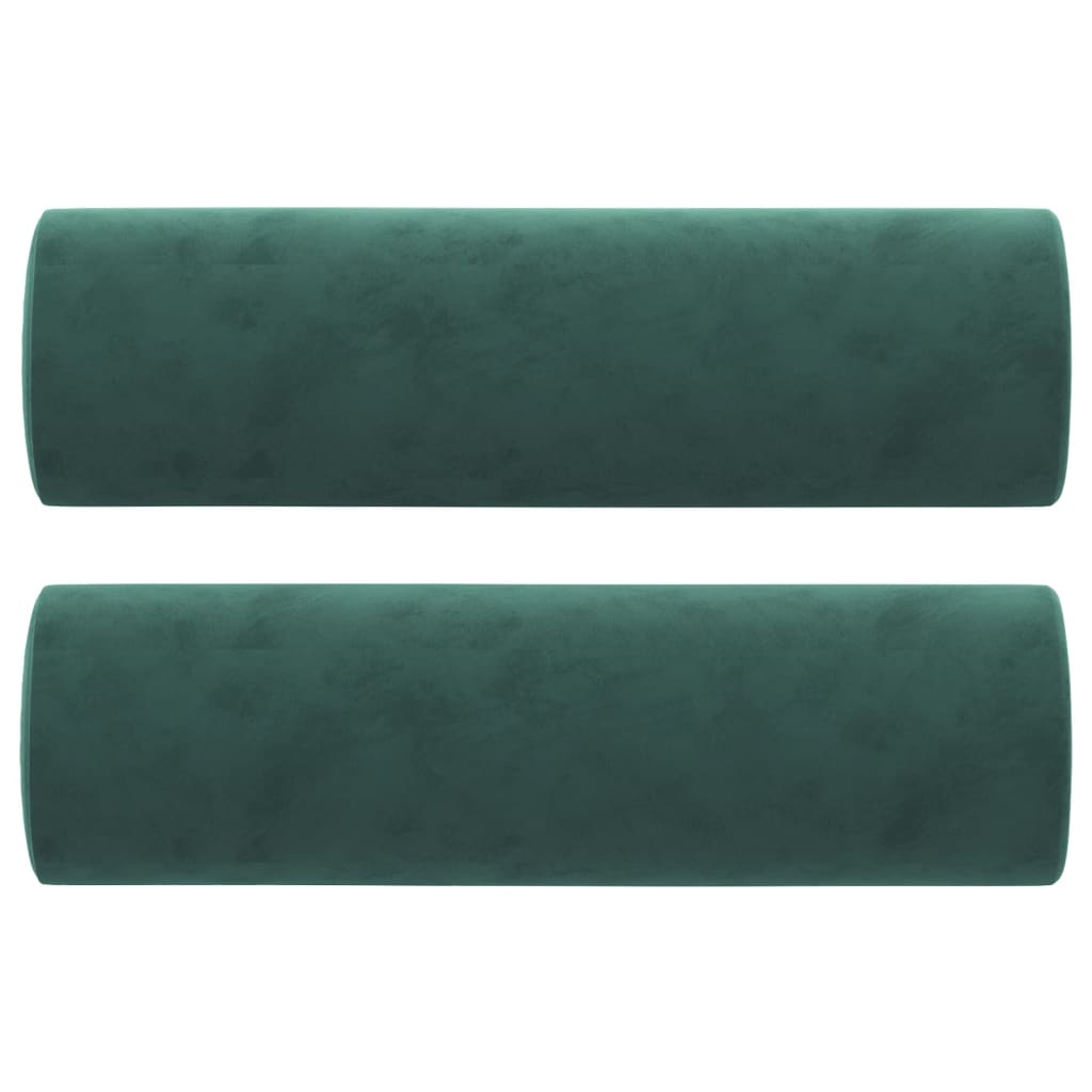Canapé 3 places avec oreillers vert foncé 180 cm velours - XIOS