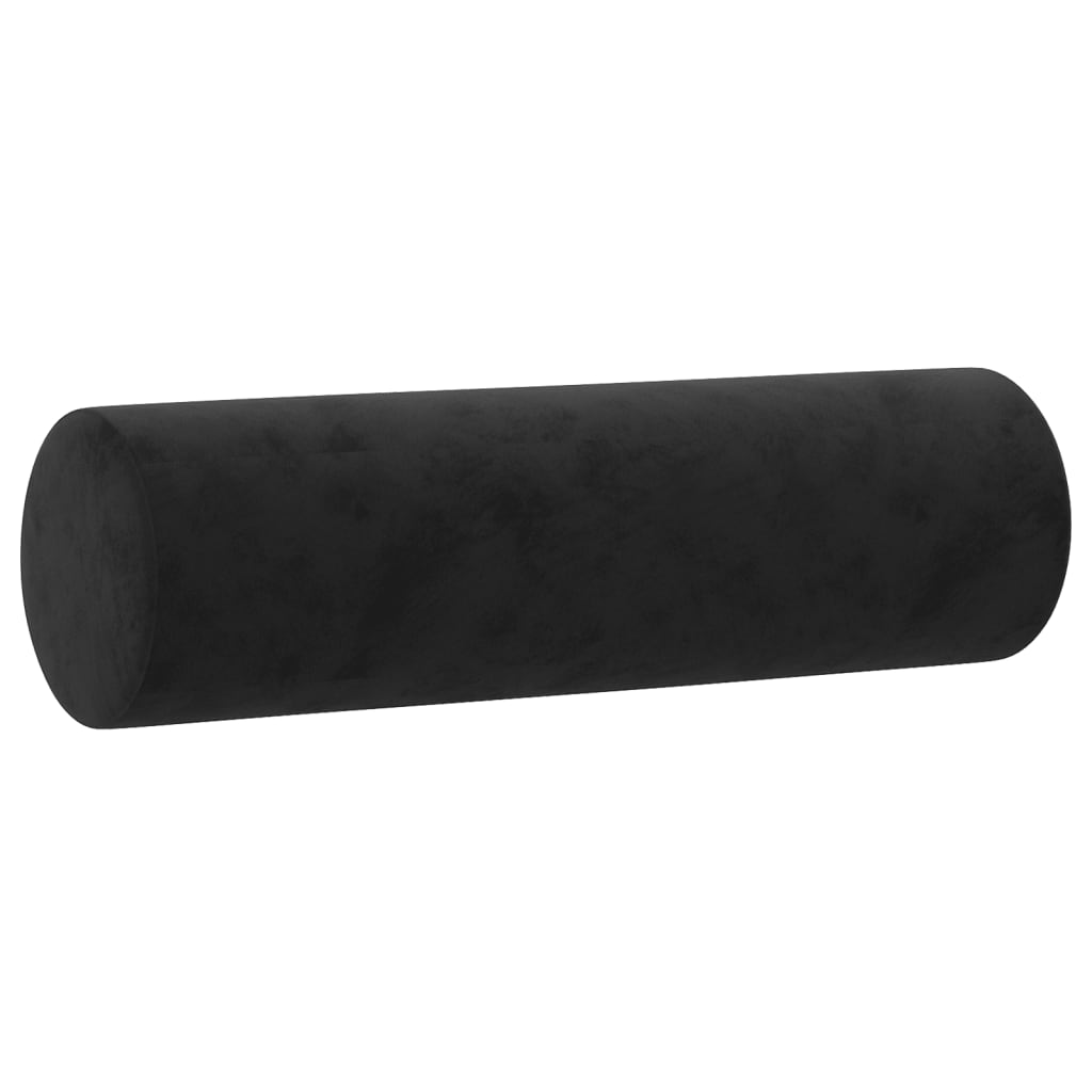 Canapé 3 places avec oreillers décoratifs noir 180 cm velours - XIOS
