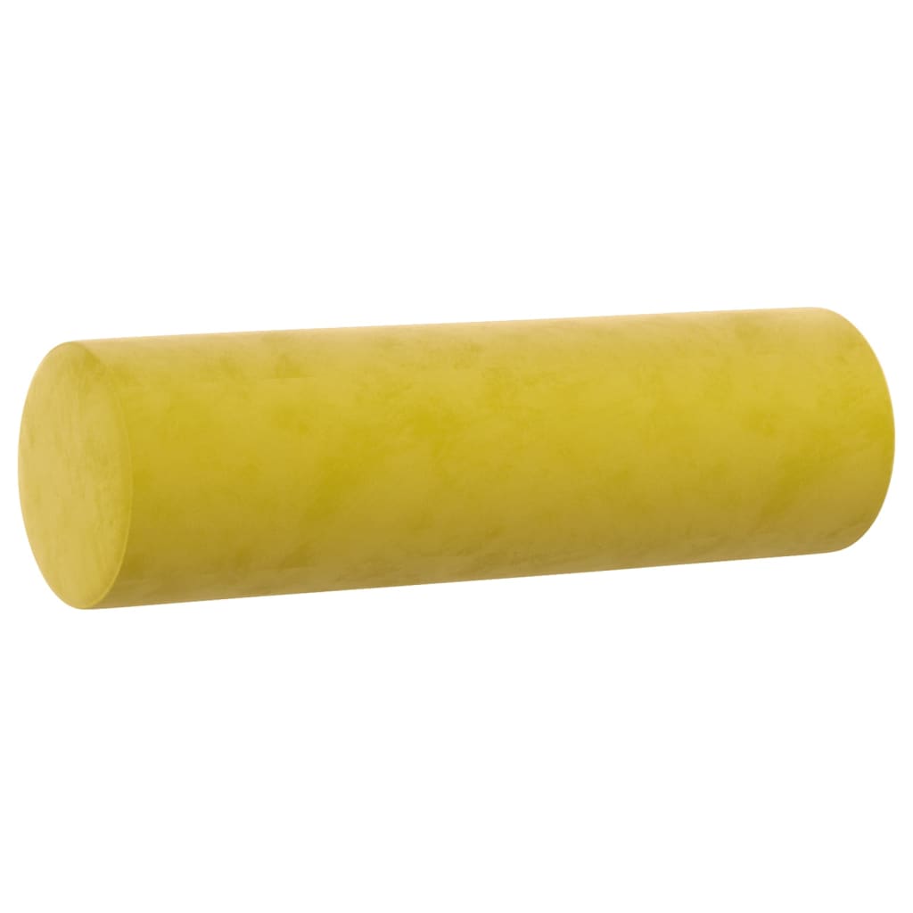 Canapé 3 places avec oreillers décoratifs jaune 180 cm velours - XIOS