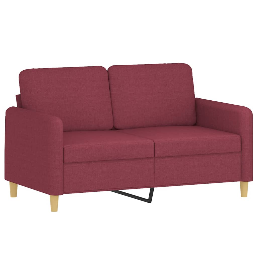 Canapé 2 places avec oreillers bordeaux 120 cm tissu