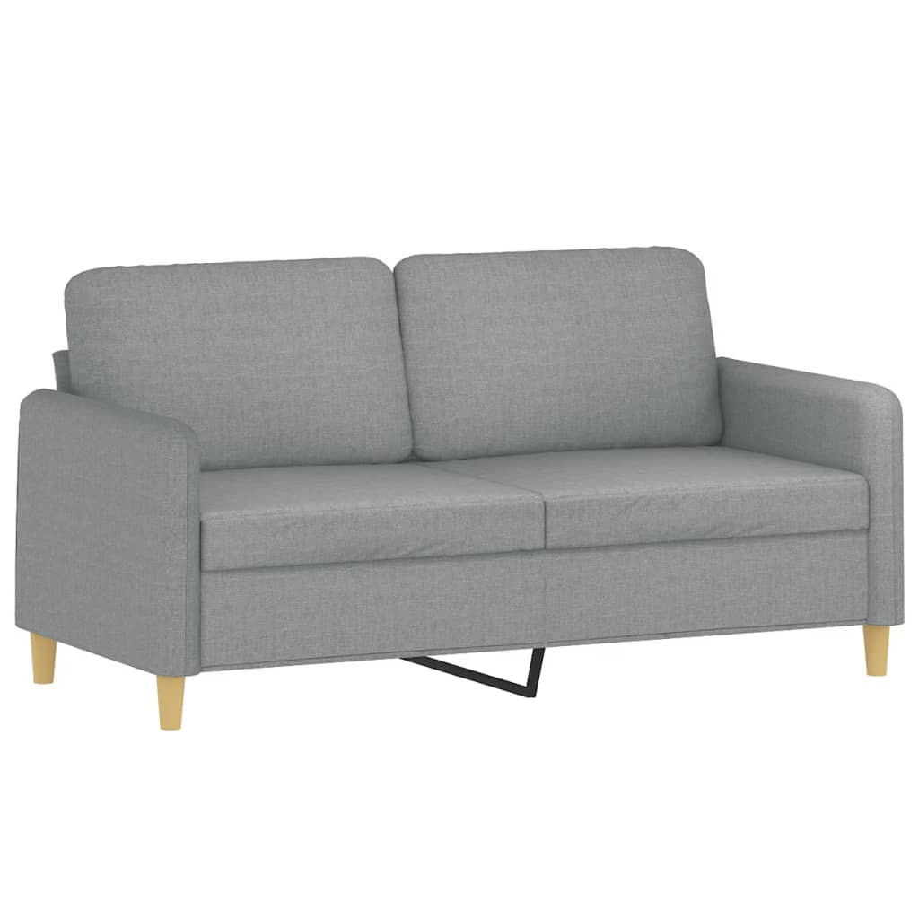 Canapé 2 places avec oreillers gris clair 140 cm tissu - XIOS