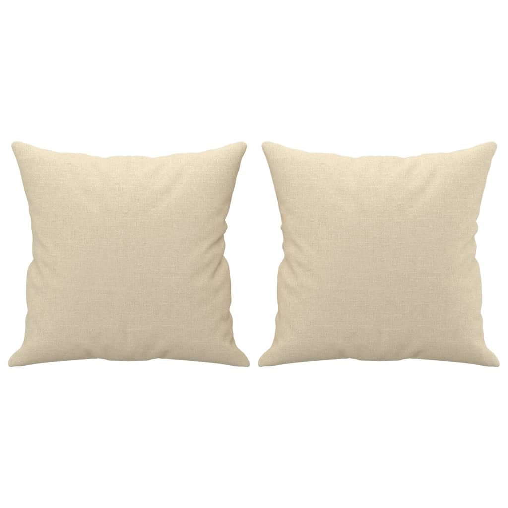 Canapé 3 places avec oreillers décoratifs crème 180 cm tissu - XIOS
