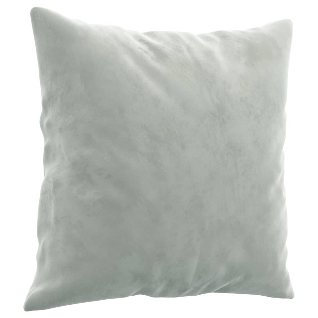 Canapé 2 places avec oreillers gris clair 120 cm velours - XIOS
