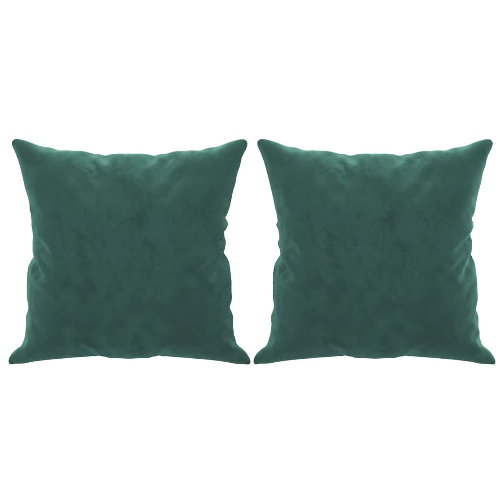 Canapé 2 places avec oreillers vert foncé 120 cm velours - XIOS