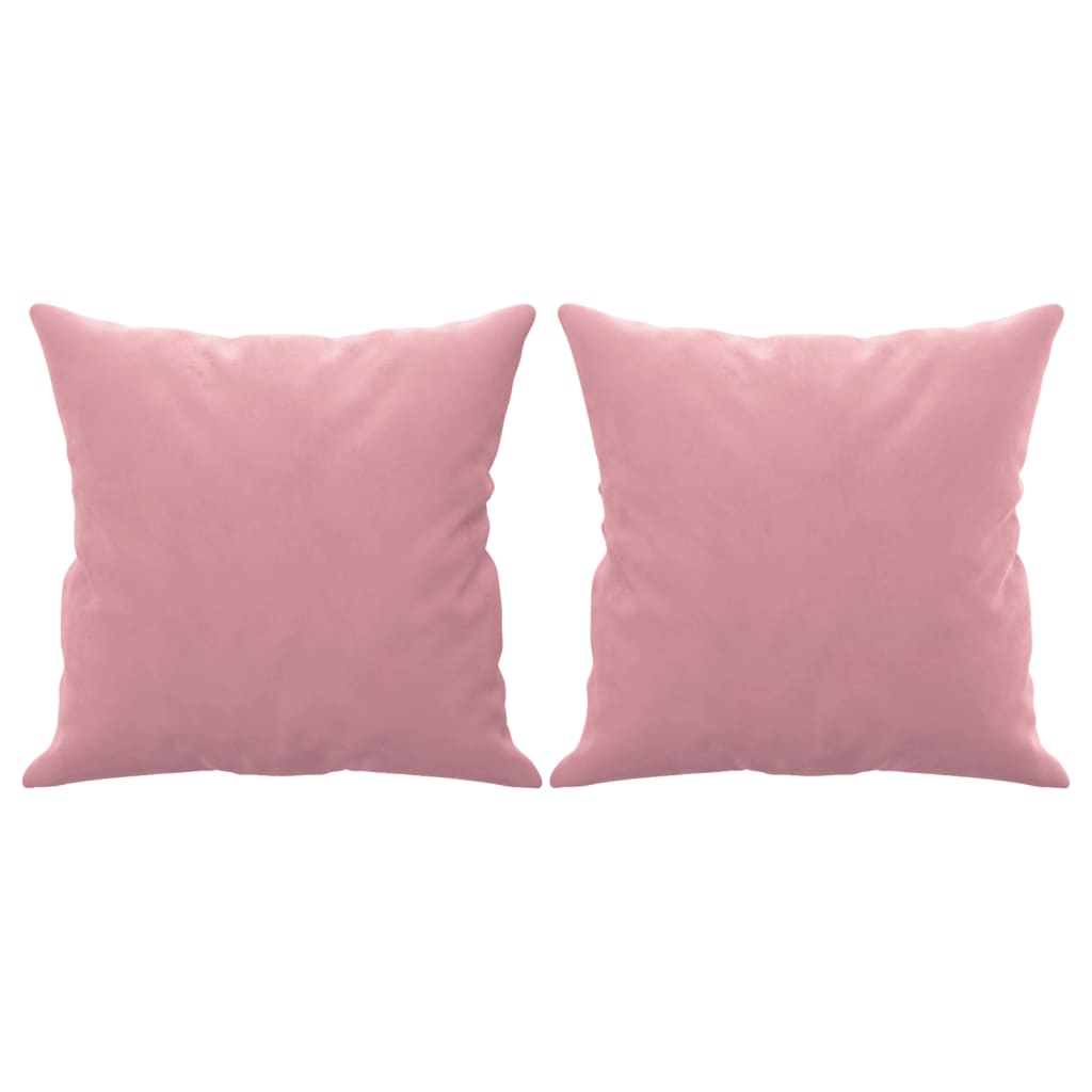 Canapé 2 places avec oreillers décoratifs rose 120 cm velours - XIOS