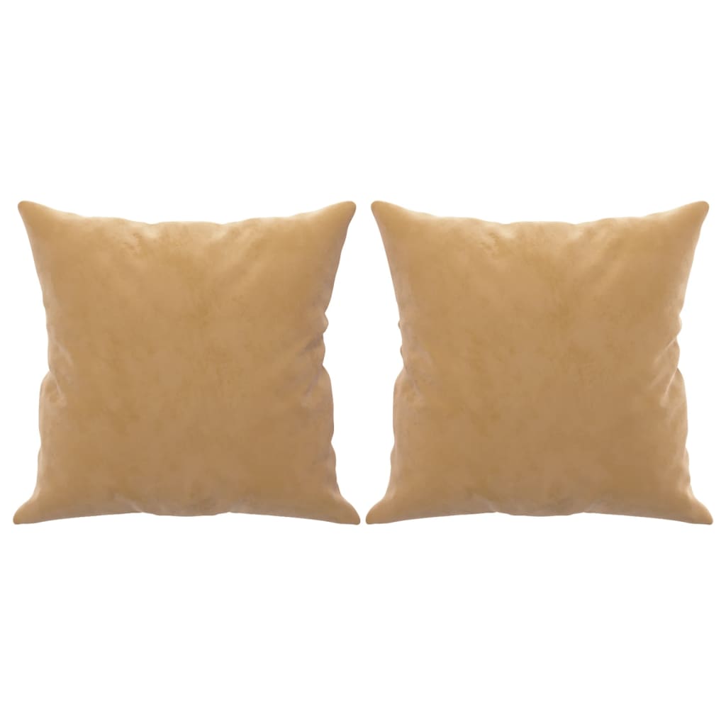 Canapé 2 places avec oreillers décoratifs brun 120 cm velours - XIOS