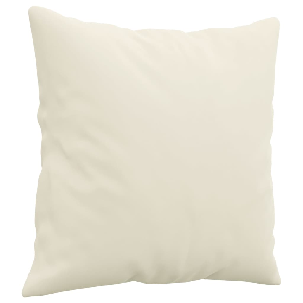 Canapé 2 places avec oreillers décoratifs crème 120 cm velours - XIOS