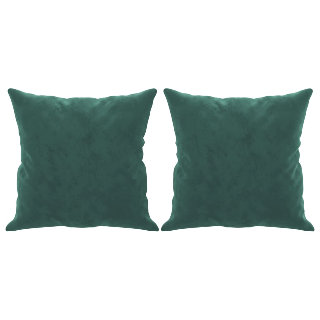 Canapé 2 places avec oreillers vert foncé 140 cm velours - XIOS