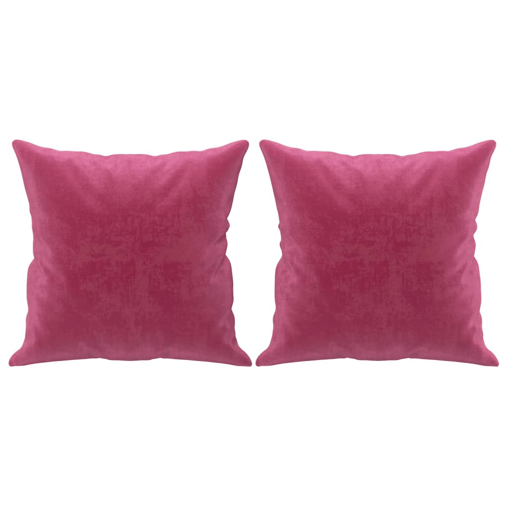 Canapé 2 places avec oreillers bordeaux 140 cm velours - XIOS